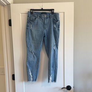 Rock & Republic Light Blue Distressed Ankle Jeans Size 12